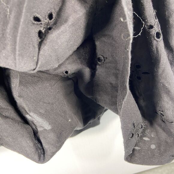 NWT Asos Black Mini Dress Granny Square Crochet Bodice Puff Sleeve Womens 0‎ - Picture 8 of 11